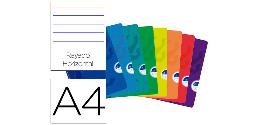 Libreta escolar oxford openflex tapa flexible optik paper 48 hojas din a4 rayado horizontal colores surtidos
