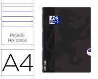Libreta escolar oxford openflex tapa flexible optik paper 48 hojas din a4 rayado horizontal color negro