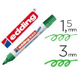 Rotulador edding para pizarra blanca 660 color verde punta redonda 1,5-3 mm