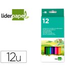Lapices de colores acuarelables liderpapel caja de 12 unidades colores surtidos