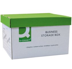 Cajon q-connect carton para 3 cajas archivo definitivo a4 lomo de 100 mm montaje manual medidas interior 327x387x250mm