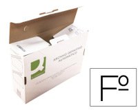 Caja archivo definitivo q-connect folio carton reciclado cierre con lengueta 255x360x100 mm
