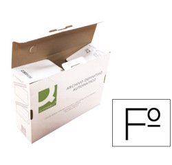Caja archivo definitivo q-connect folio carton reciclado cierre con lengueta 255x360x100 mm