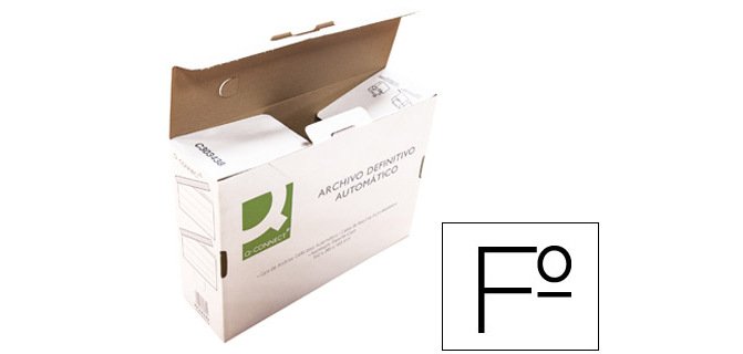 Caja archivo definitivo q-connect folio carton reciclado cierre con lengueta 255x360x100 mm