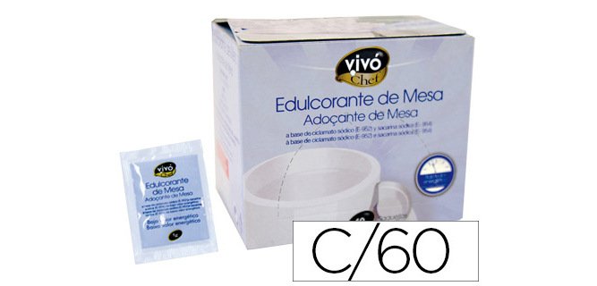 Edulcorante vivochef de facil disolucion caja de 60 sobres