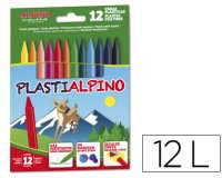 Lapices cera alpino plasti caja de 12 unidades colores surtidos