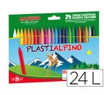 Lapices cera alpino plasti caja de 24 unidades colores surtidos
