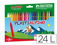 Lapices cera alpino plasti caja de 24 unidades colores surtidos