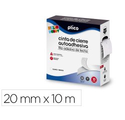 Cinta de cierre adhesiva plico velcro blanco 20mm x 10m