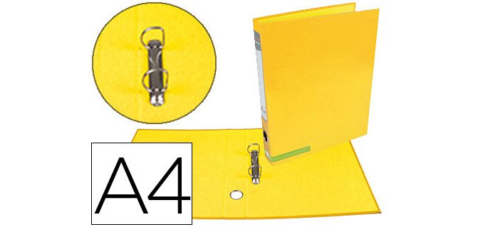 Carpeta de 2 anillas 25 mm mixtas liderpapel a4 forrado color system con ollao y tarjetero