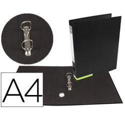 Carpeta de 2 anillas 25 mm mixtas liderpapel a4 forrado color system con ollao y tarjetero