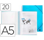 Carpeta liderpapel escaparate con espiral 20 fundas polipropileno din a5