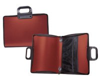 Cartera portadocumentos liderpapel roja con asa y cremallera 400x45x300 mm