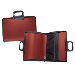 Cartera portadocumentos liderpapel roja con asa y cremallera 400x45x300 mm