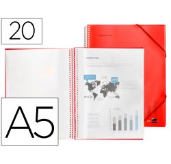 Carpeta liderpapel escaparate con espiral 20 fundas polipropileno din a5