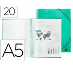 Carpeta liderpapel escaparate con espiral 20 fundas polipropileno din a5