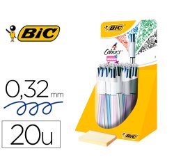 Boligrafo bic cuatro colores shine colores metalizados punta de 1 mm presentacion en expositor