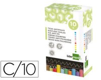 Tiza color antipolvo liderpapel caja de 10 unidades colores surtidos