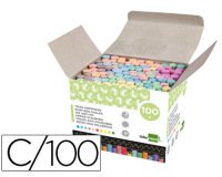 Tiza color antipolvo liderpapel caja de 100 unidades colores surtidos