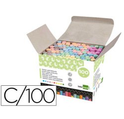 Tiza color antipolvo liderpapel caja de 100 unidades colores surtidos