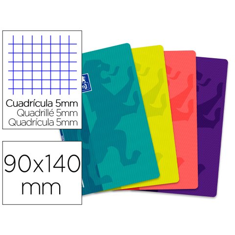 Libreta escolar oxford tapa flexible optik paper openflex 48 hojas 90x140 mm cuadro 5 mm colores surtidos