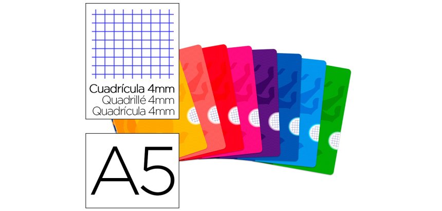 Libreta escolar oxford tapa flexible optik paper openflex 48 hojas din a5 cuadro 4 mm colores surtidos
