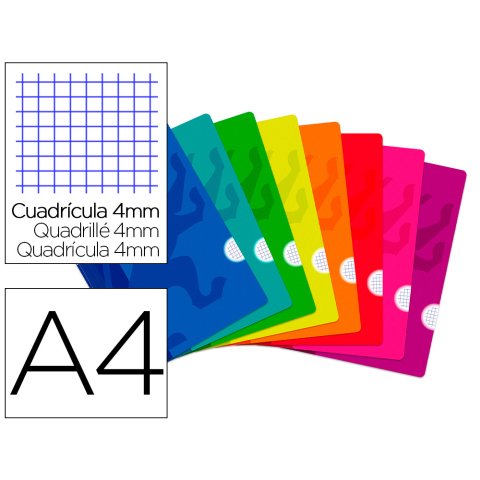 Libreta escolar oxford tapa flexible optik paper openflex 48 hojas din a4 cuadro 4 mm colores surtidos