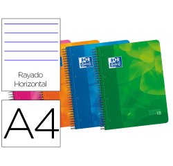 Bloc espiral oxford tapa polipropileno microperforado din a4 120 hojas 90 gr horizontal