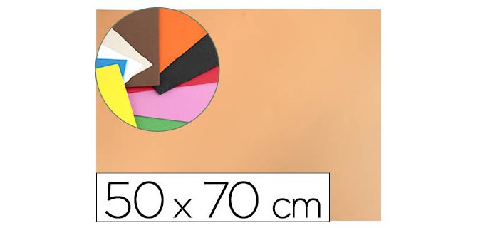 Goma eva liderpapel 50x70cm 60g/m2 espesor 1.5mm piel