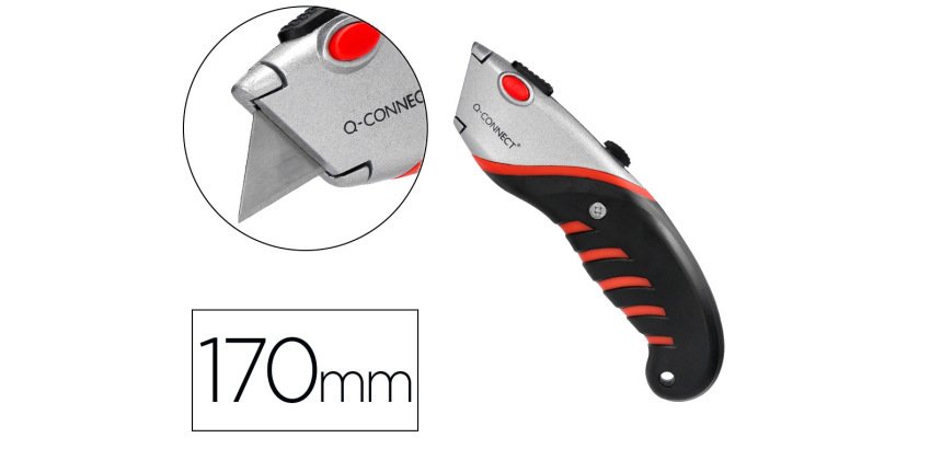 Cuter q-connect metalico ancho aleacion de aluminio - 2 cuchillas de repuesto - cuchilla 19 mm xd-8300 blister 1 unida