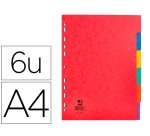 Separador q-connect cartulina brillo juego de 6 separadores din a4 multitaladro