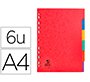 Separador q-connect cartulina brillo juego de 6 separadores din a4 multitaladro