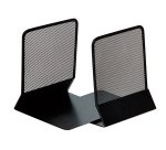 Apoyalibros metalico q-connect kf15098 rejilla negro juego 165x152x135 mm