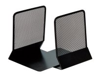 Apoyalibros metalico q-connect kf15098 rejilla negro juego 165x152x135 mm