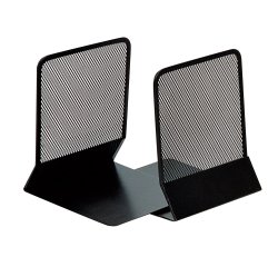 Apoyalibros metalico q-connect kf15098 rejilla negro juego 165x152x135 mm