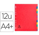 Separador q-connect cartulina brillo juego de 12 separadores din a4+