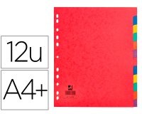 Separador q-connect cartulina brillo juego de 12 separadores din a4+