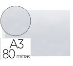 Funda multitaladro q-connect din a3 apaisada 80 micras cristal con apertura superior - bolsa de 10
