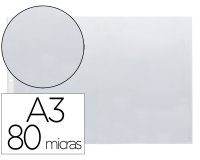 Funda multitaladro q-connect din a3 apaisada 80 micras cristal con apertura superior - bolsa de 10