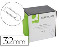 Clips niquelados q-connect 32 mm caja de 1000 unidades
