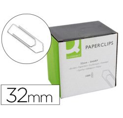 Clips niquelados q-connect 32 mm caja de 1000 unidades