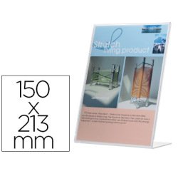 Expositor sobremesa q-connect con forma de l metacrilato 150x213 mm