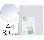 Funda multitaladro q-connect con fuelle din a4 pvc 180 mc bolsa de 5 unidades