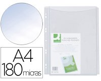 Funda multitaladro q-connect con fuelle din a4 pvc 180 mc bolsa de 5 unidades