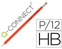 Lapices de grafito q-connect hexagonal con goma n.2 hb