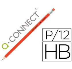 Lapices de grafito q-connect hexagonal con goma n.2 hb