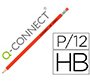 Lapices de grafito q-connect hexagonal con goma n.2 hb