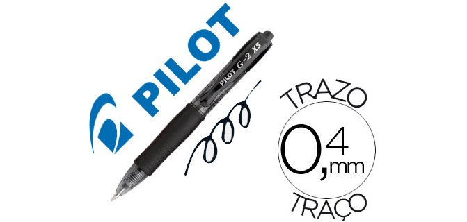 Boligrafo pilot g-2 pixie negro tinta gel retractil sujecion de caucho