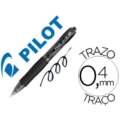 Boligrafo pilot g-2 pixie negro tinta gel retractil sujecion de caucho