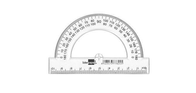 Semicirculo liderpapel 10 cm plastico